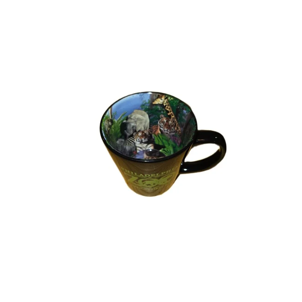 Philadelphia Zoo America's First Zoo Mug Black Inside Wildlife Jungle Graphic